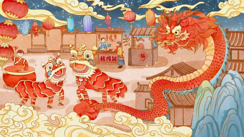 2024龙年春节除夕喜庆海报素材-12